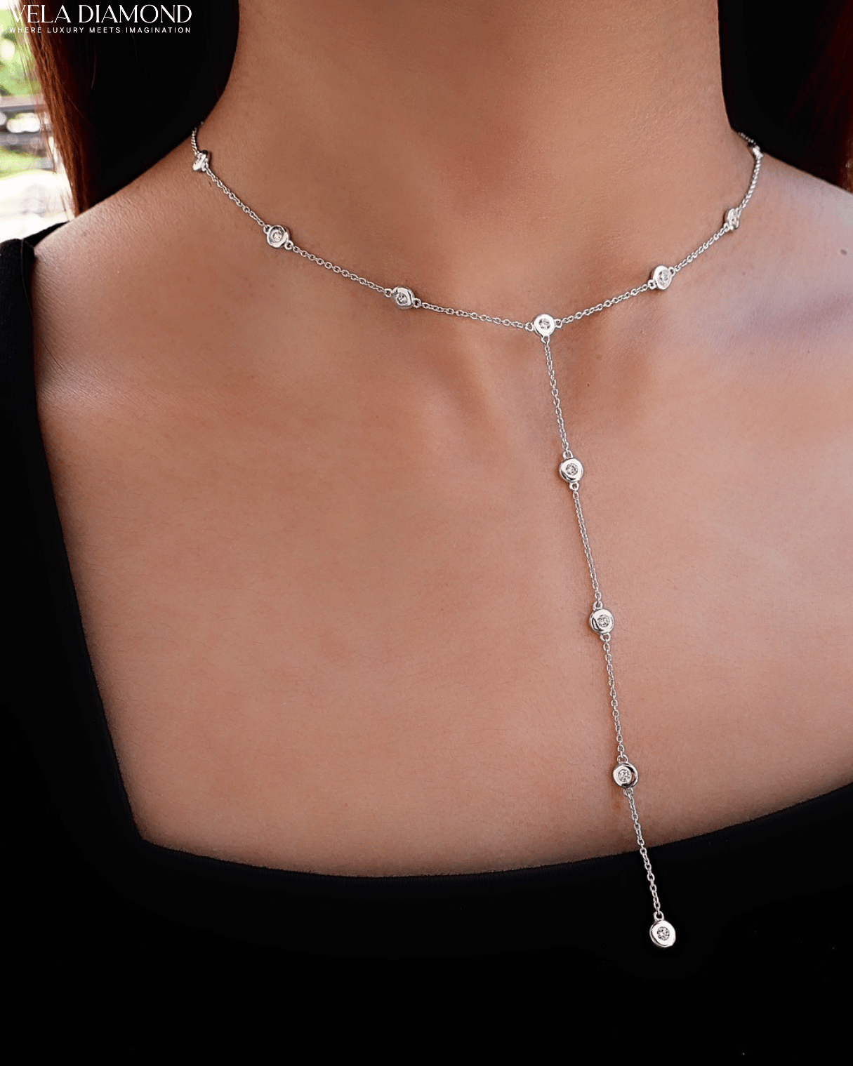 สร้อยคอVela Signature Y Diamond Necklace - Image 3