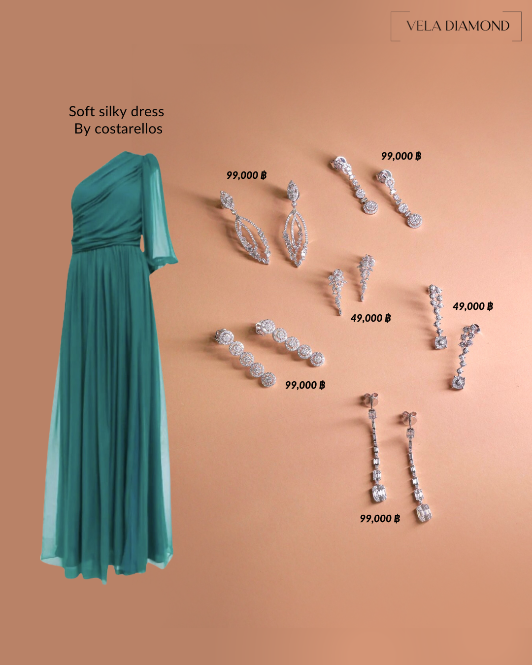 ต่างหูเพชร 2.35 กะรัต น้ำ 99-98 เพชรสะอาด VVS VS - Image 6