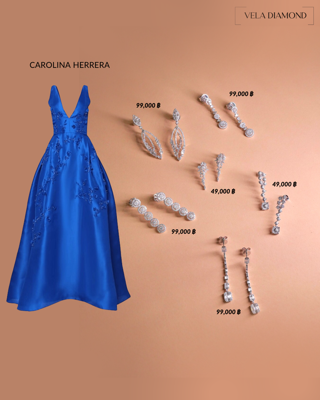 ต่างหูเพชร 2.35 กะรัต น้ำ 99-98 เพชรสะอาด VVS VS - Image 4