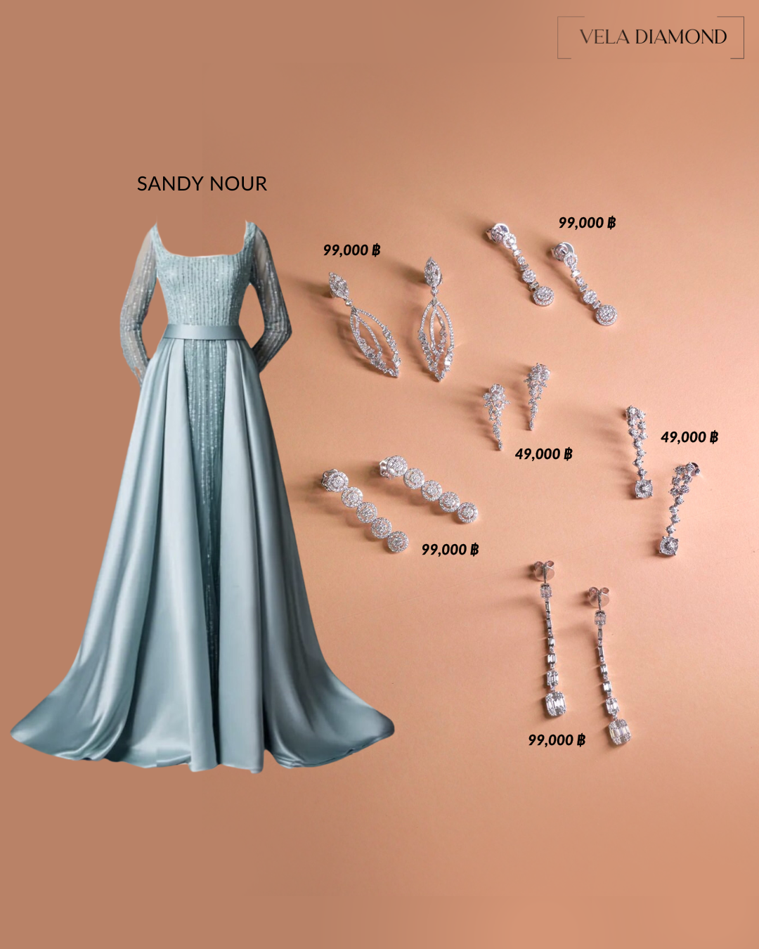 ต่างหูเพชร 2.35 กะรัต น้ำ 99-98 เพชรสะอาด VVS VS - Image 8