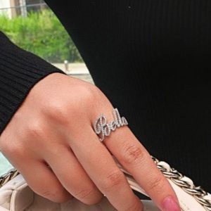 แหวนเพชรตัวอักษร Custom Initial Diamond Ring