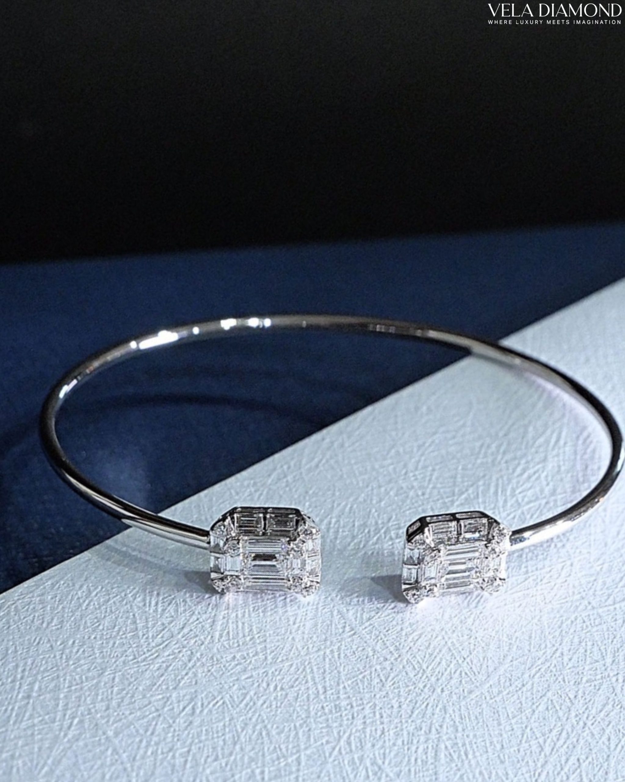 กำไลเพชร Vela  Emerald-cut illusion Diamond