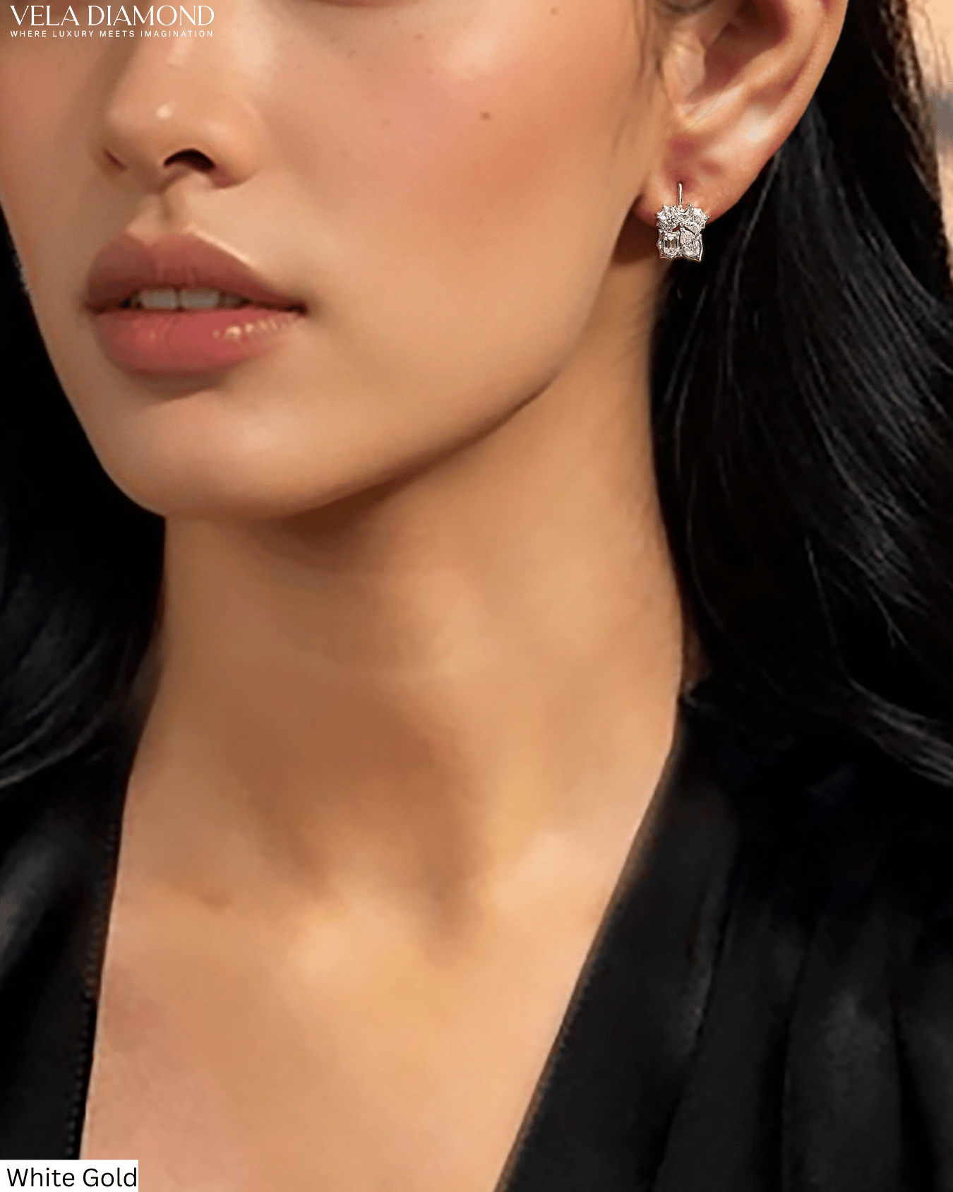 ต่างหูเพชร Vela Noir & Blanc - Image 7