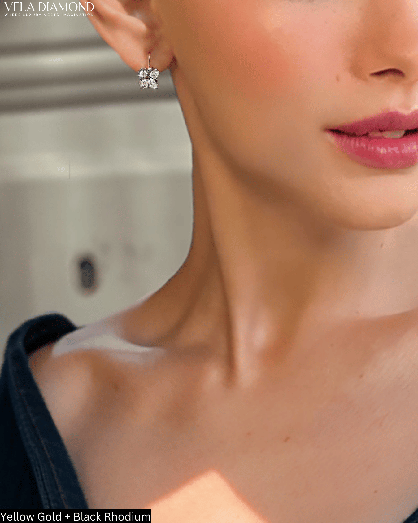 ต่างหูเพชร Vela Noir & Blanc - Image 2