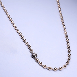 สร้อยคอ  Vela Yellow Gold & Black Rhodium Necklace