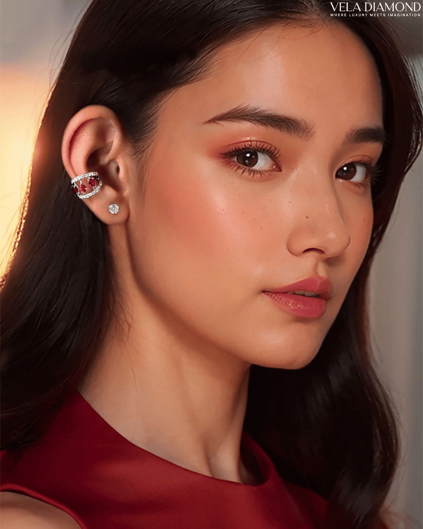 Vela Ruby & Diamond Earcuff - Image 2
