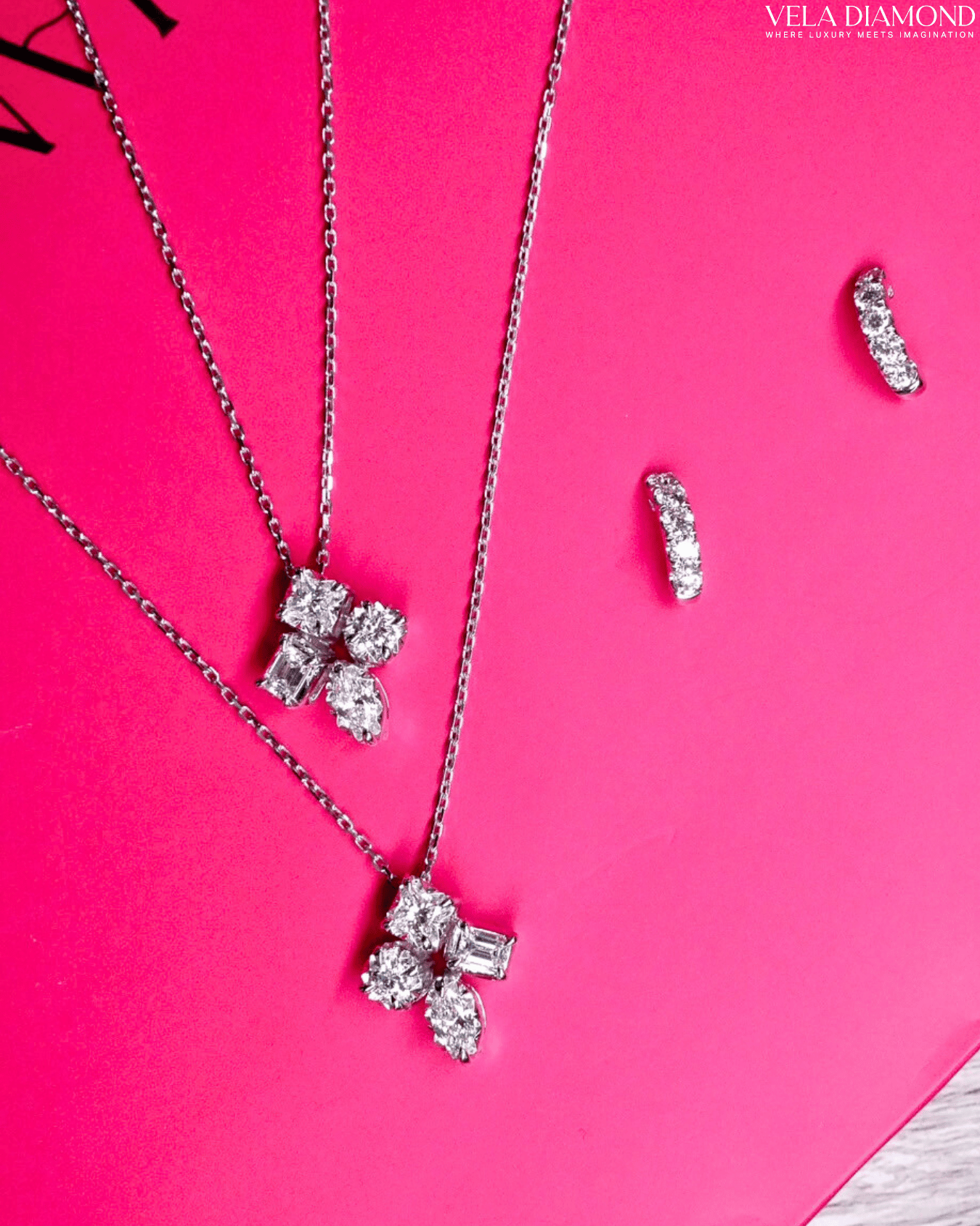 Vela Mix Fancy Diamond Earrings (2-in-1 Earring & Pendant) - Image 2