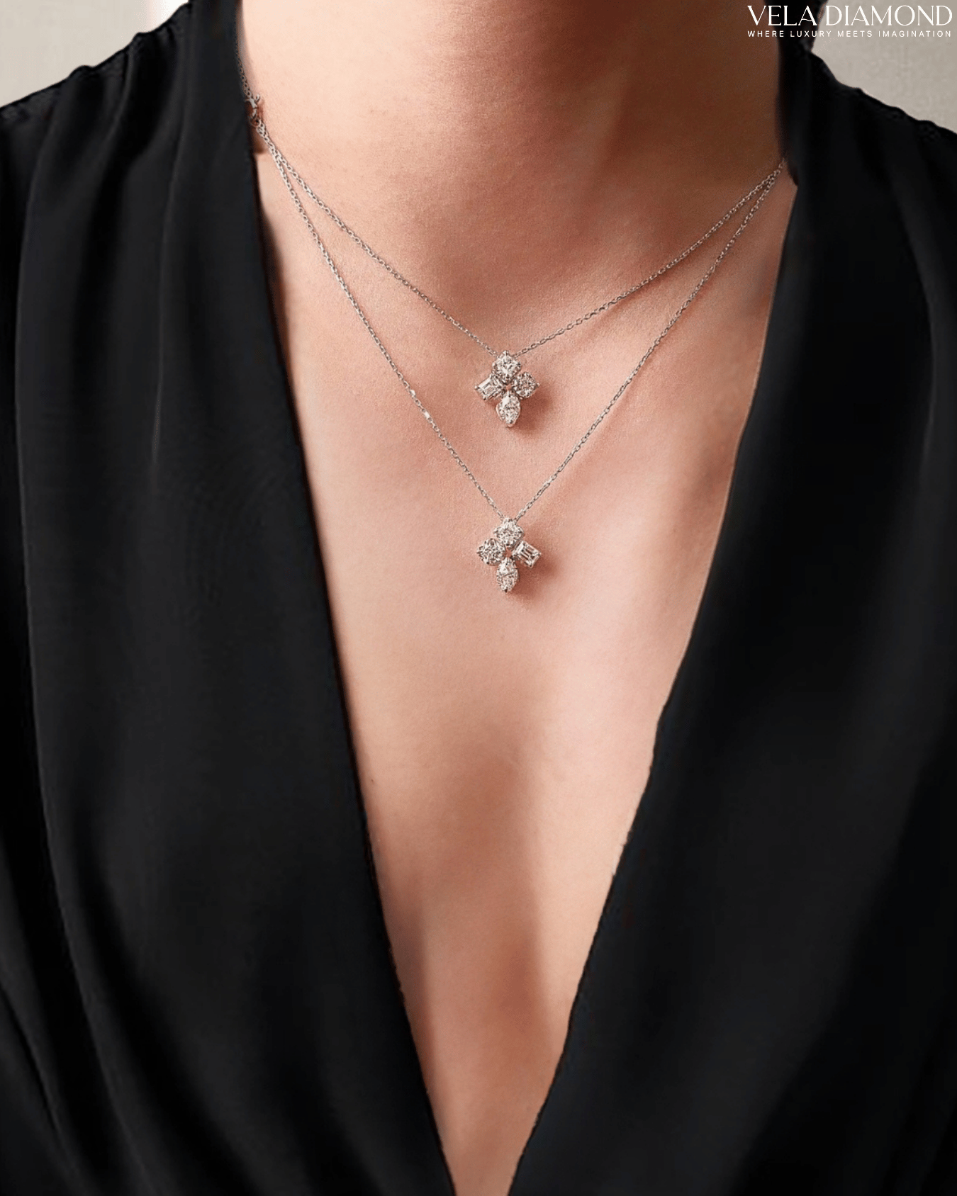 Vela Mix Fancy Diamond Earrings (2-in-1 Earring & Pendant) - Image 4