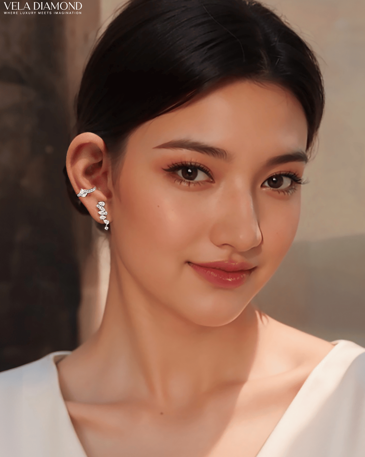 ต่างหูเพชร Vela Earclimber - Image 2