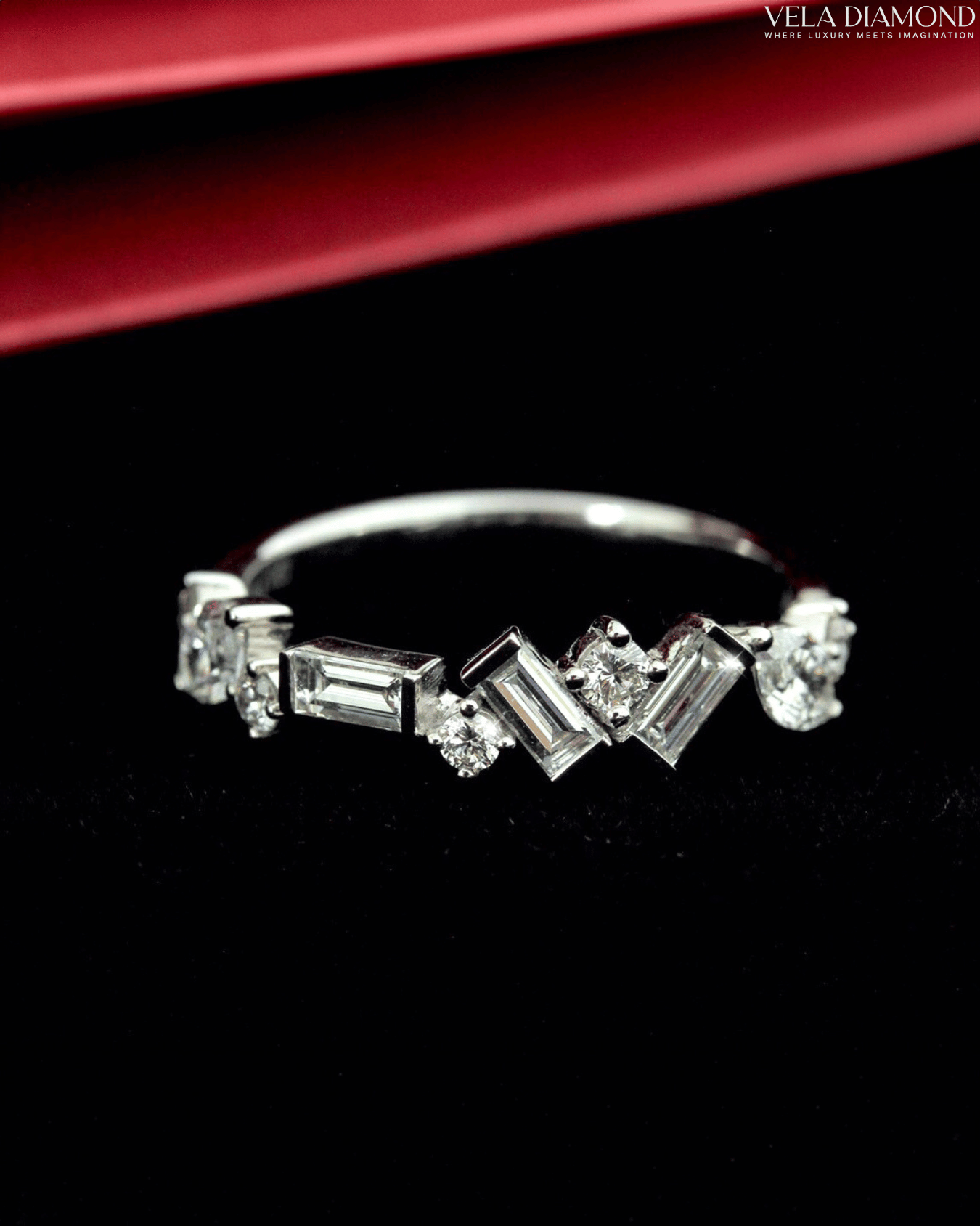 แหวน Signature Vela Diamond Fancy Mix – Baguette, Marquise & Round Diamonds