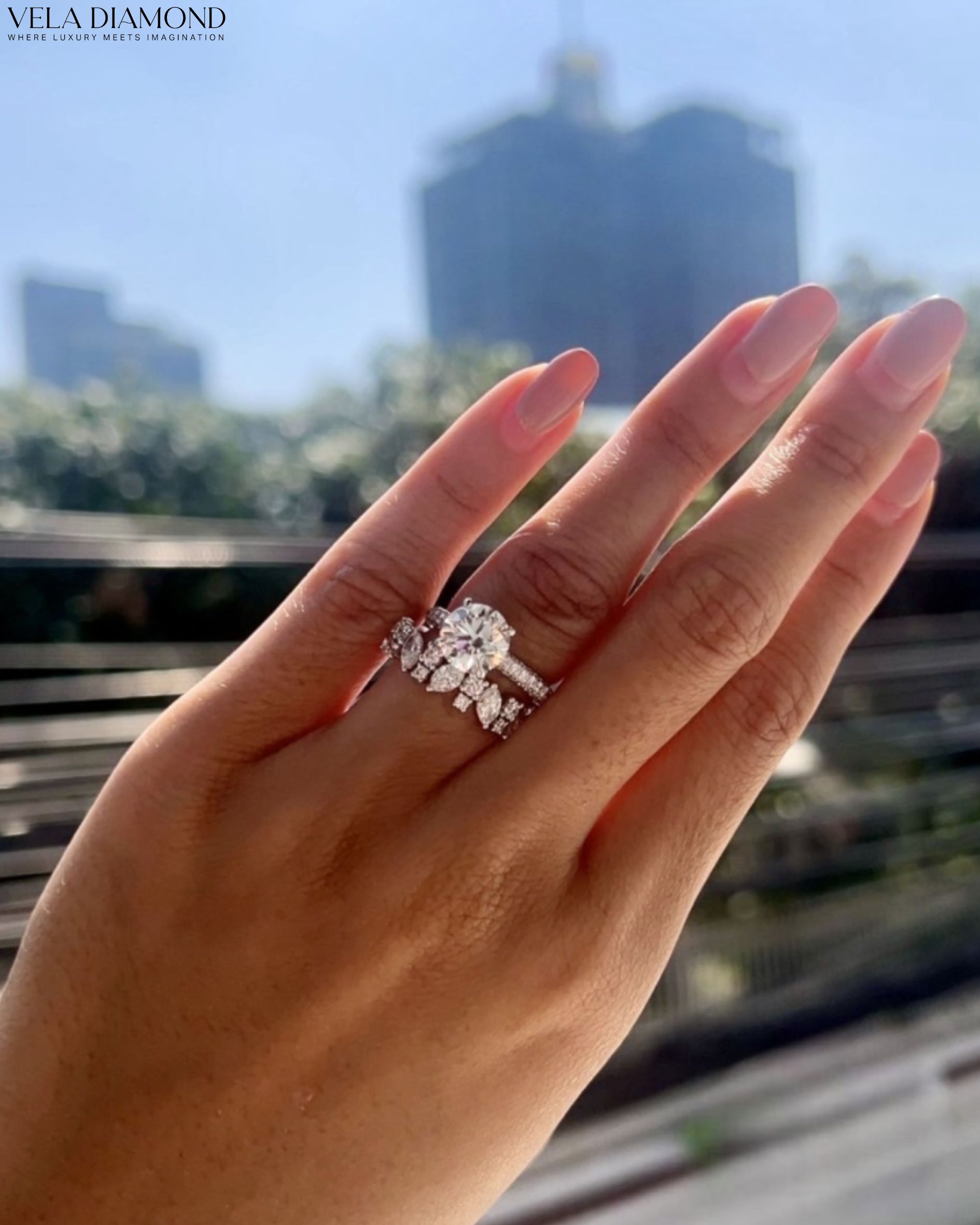 Signature Vela Diamond Ring Fancy Mix –Marquise & Round 1.28 ct - Image 4