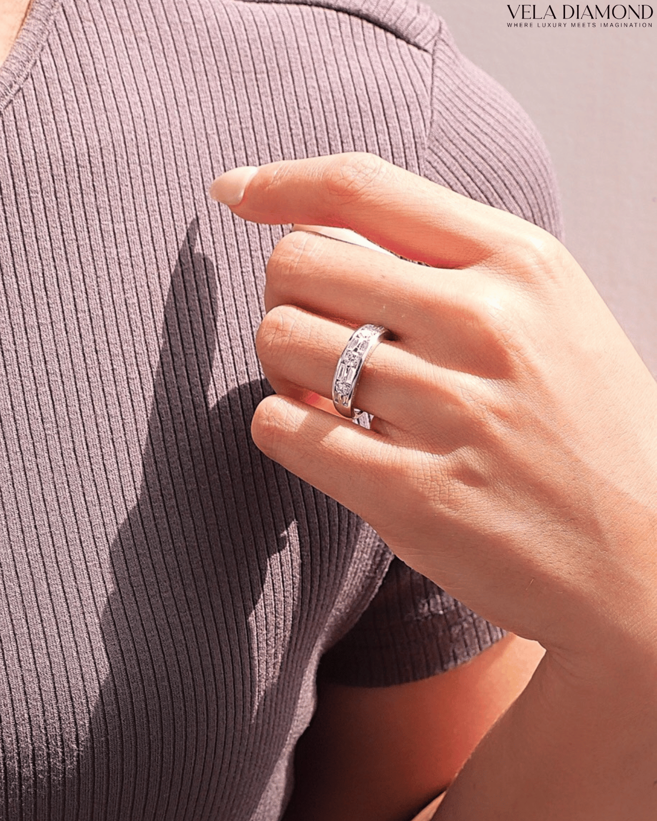 แหวนVela Baguette & Round Diamond - Image 2