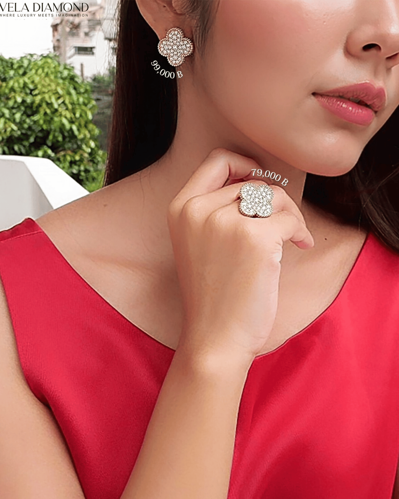 Clover Bloom Diamond Ring – Pink Gold - Image 4