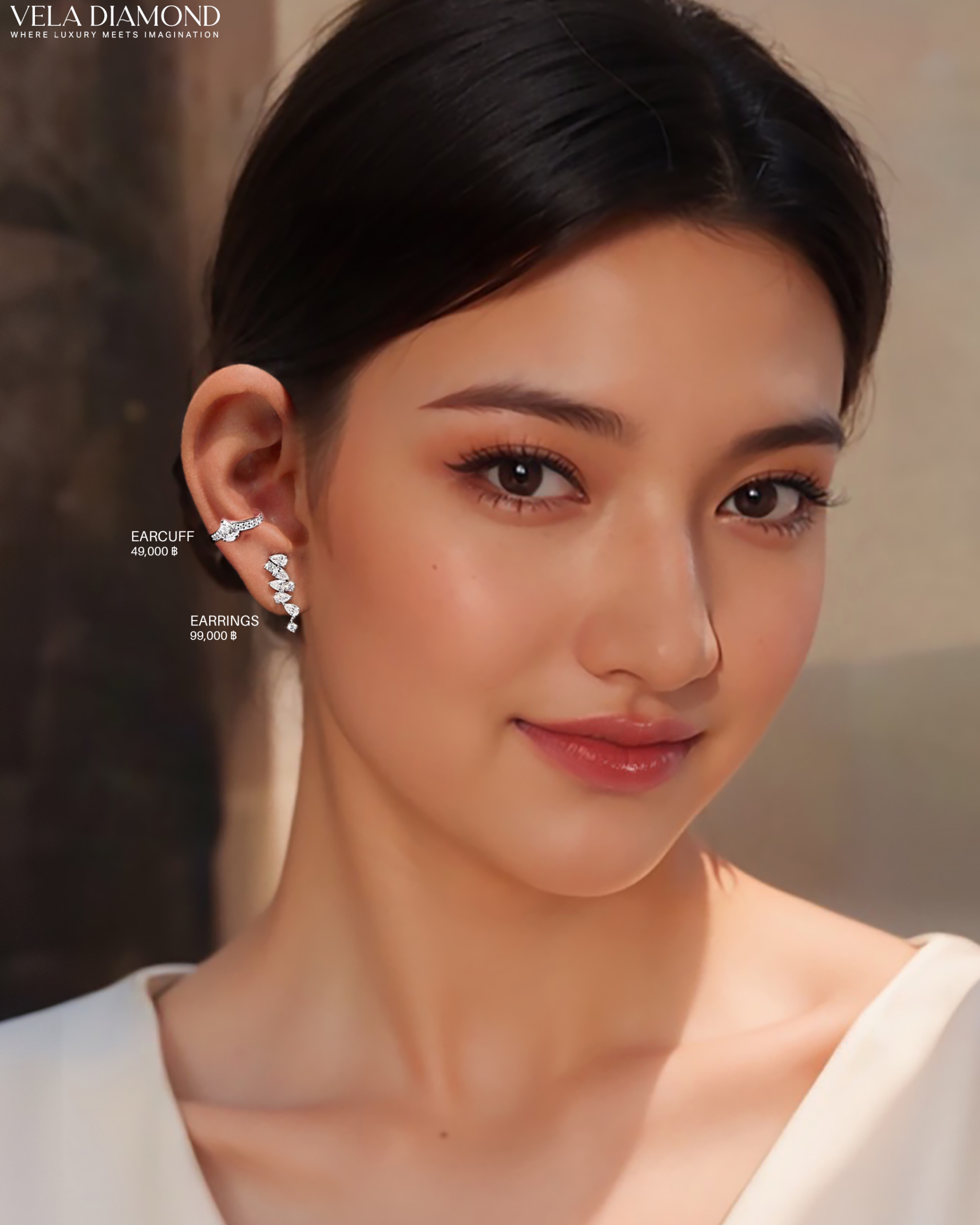 Vela Pear-Cut Diamond Earcuff - Image 3