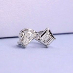 The Art of Diamond Cut  — Half Moon & Trapezoid Earcuff