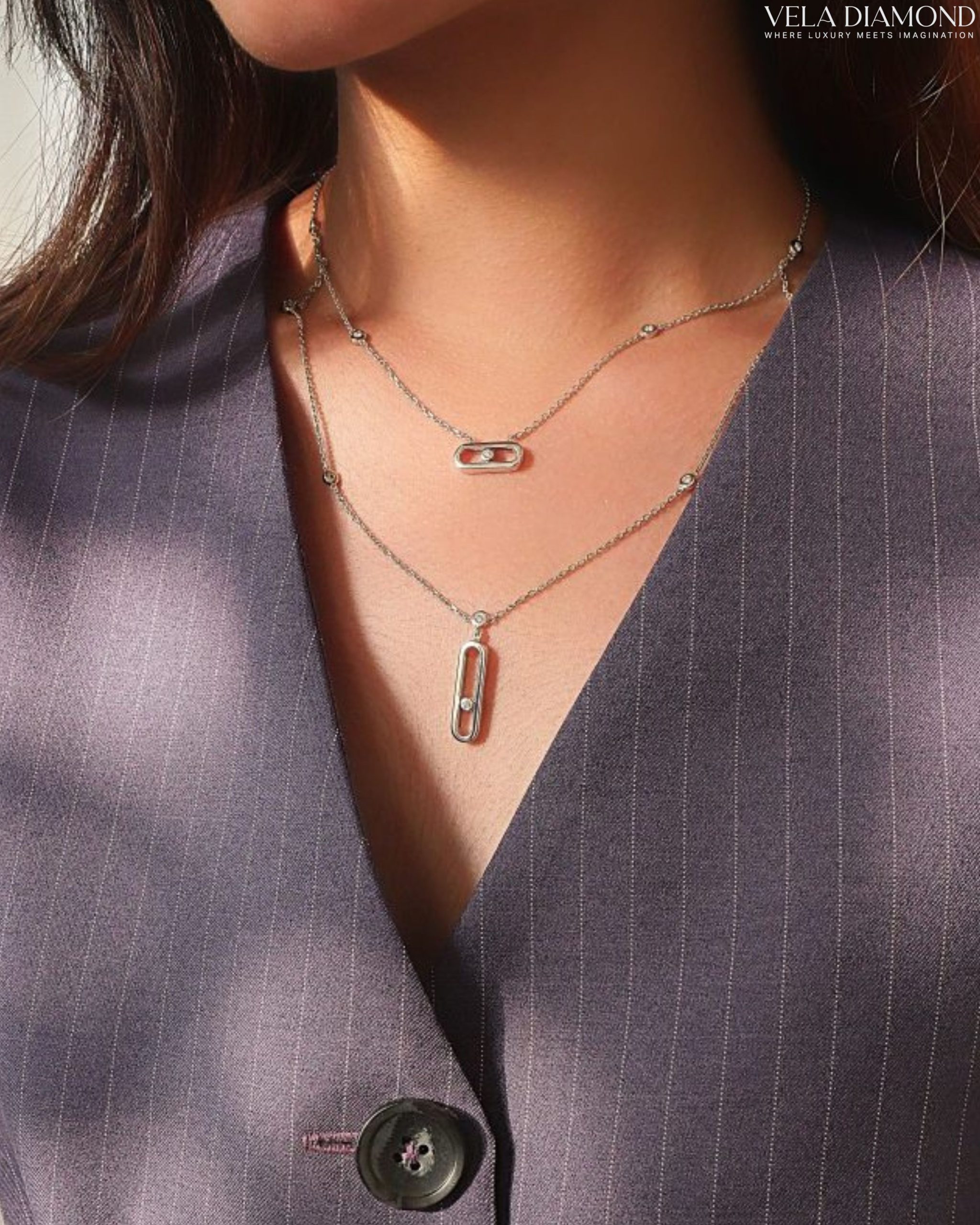 สร้อยคอจี้เพชร Vela Radiant Layers Necklace - Image 2