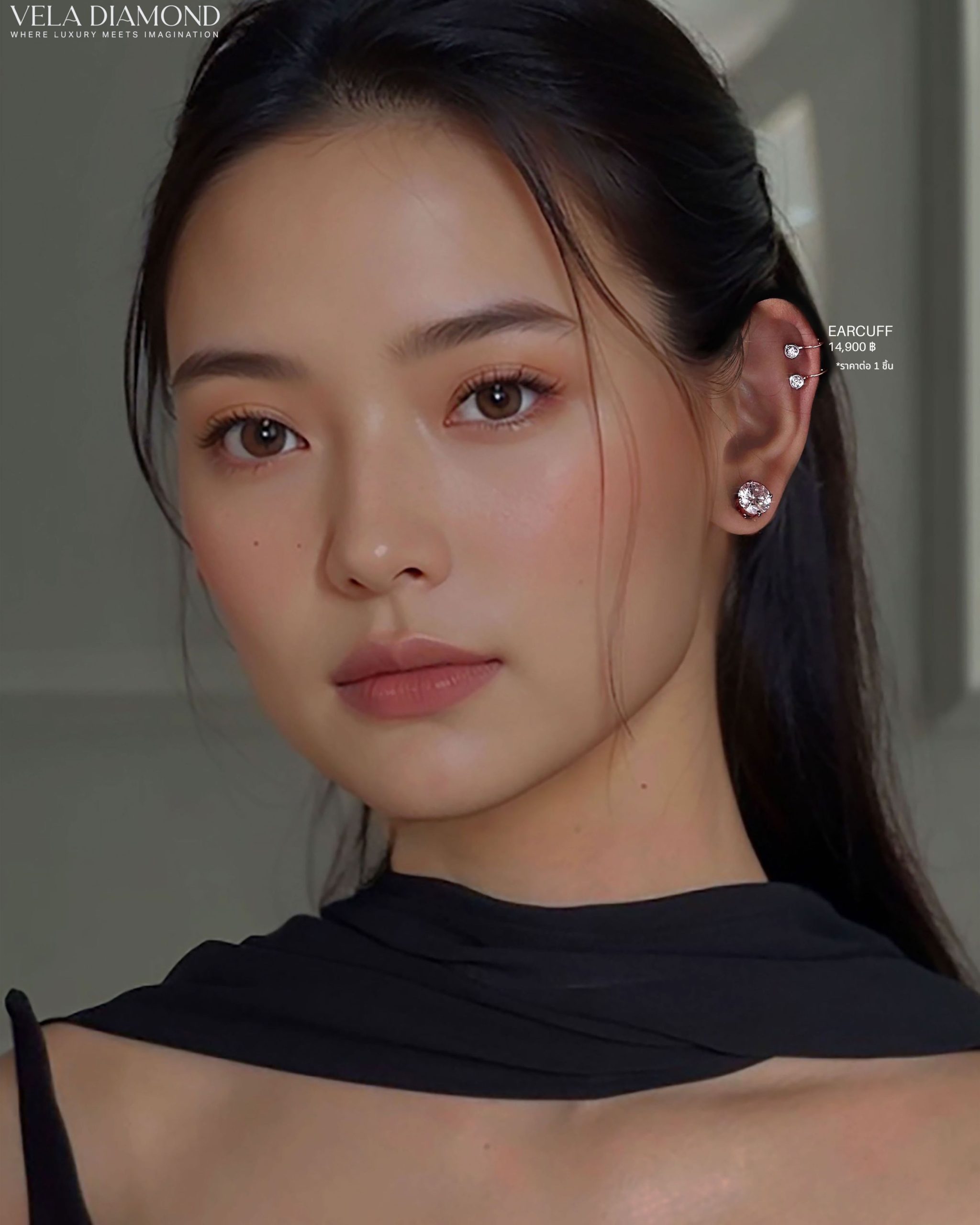 Vela Round Diamond Earcuff - Image 3