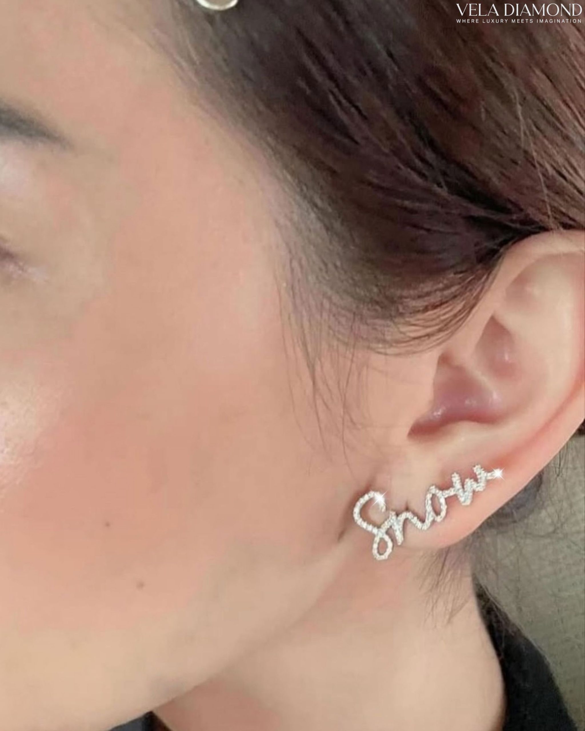 Custom Initial Diamond Earrings - Image 2