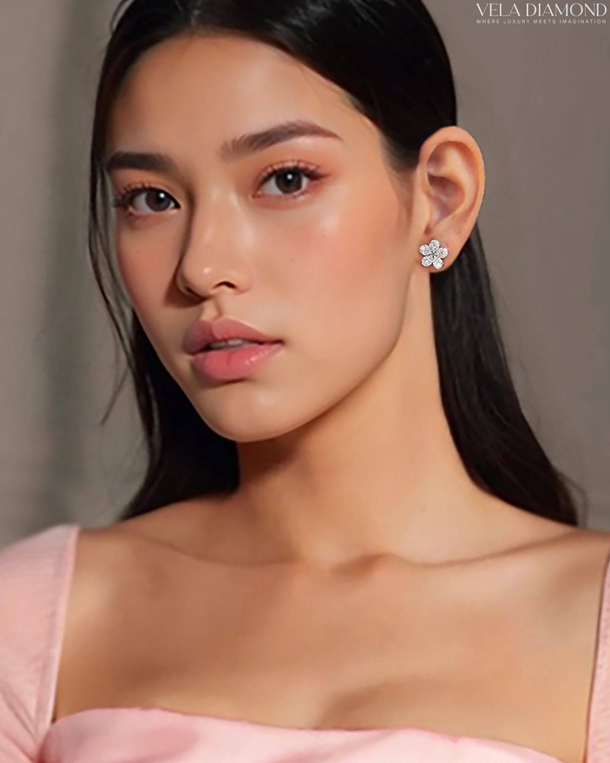 ต่างหูเพชร Vela Bloom Earrings (Made to Order) - Image 3