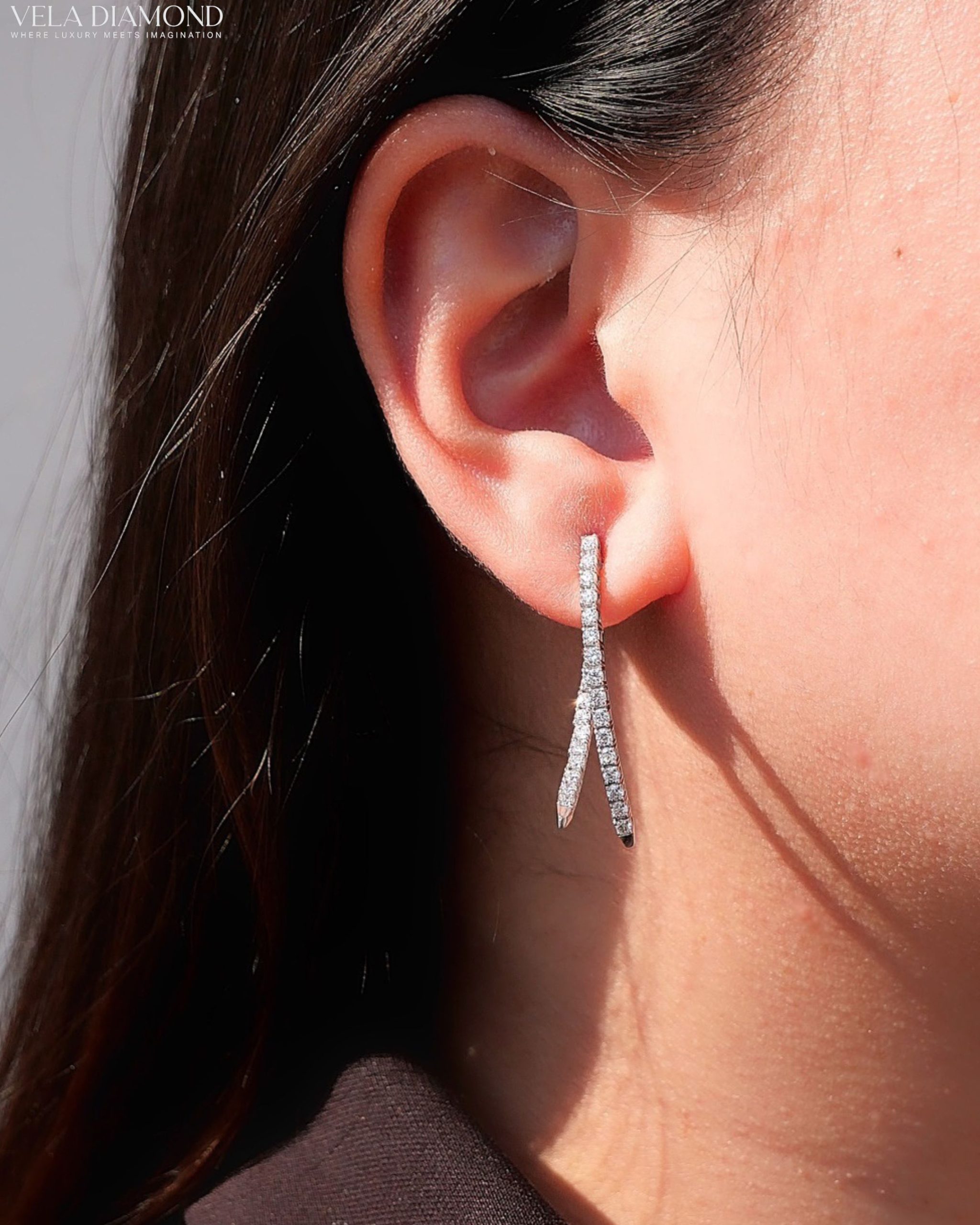 ต่างหูเพชร Vela Minimal Twist - Image 4