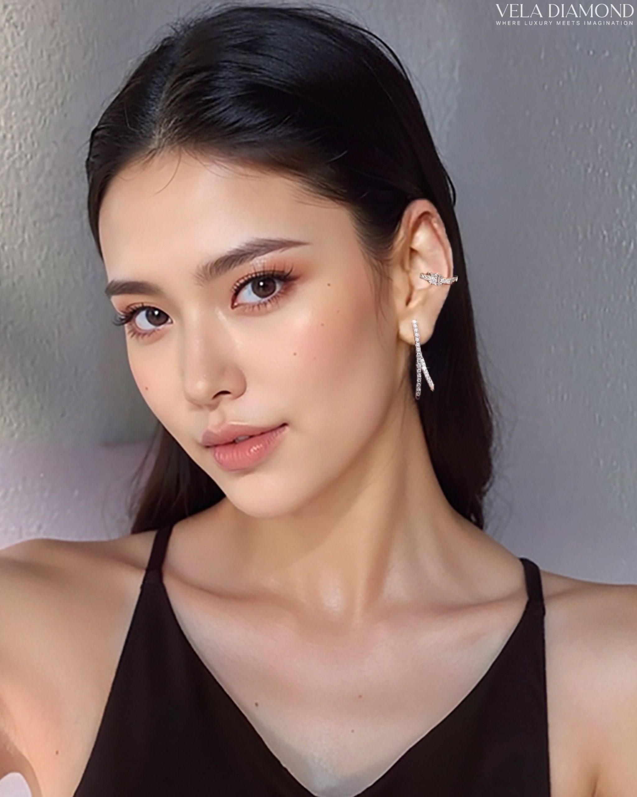 ต่างหูเพชร Vela Minimal Twist - Image 2