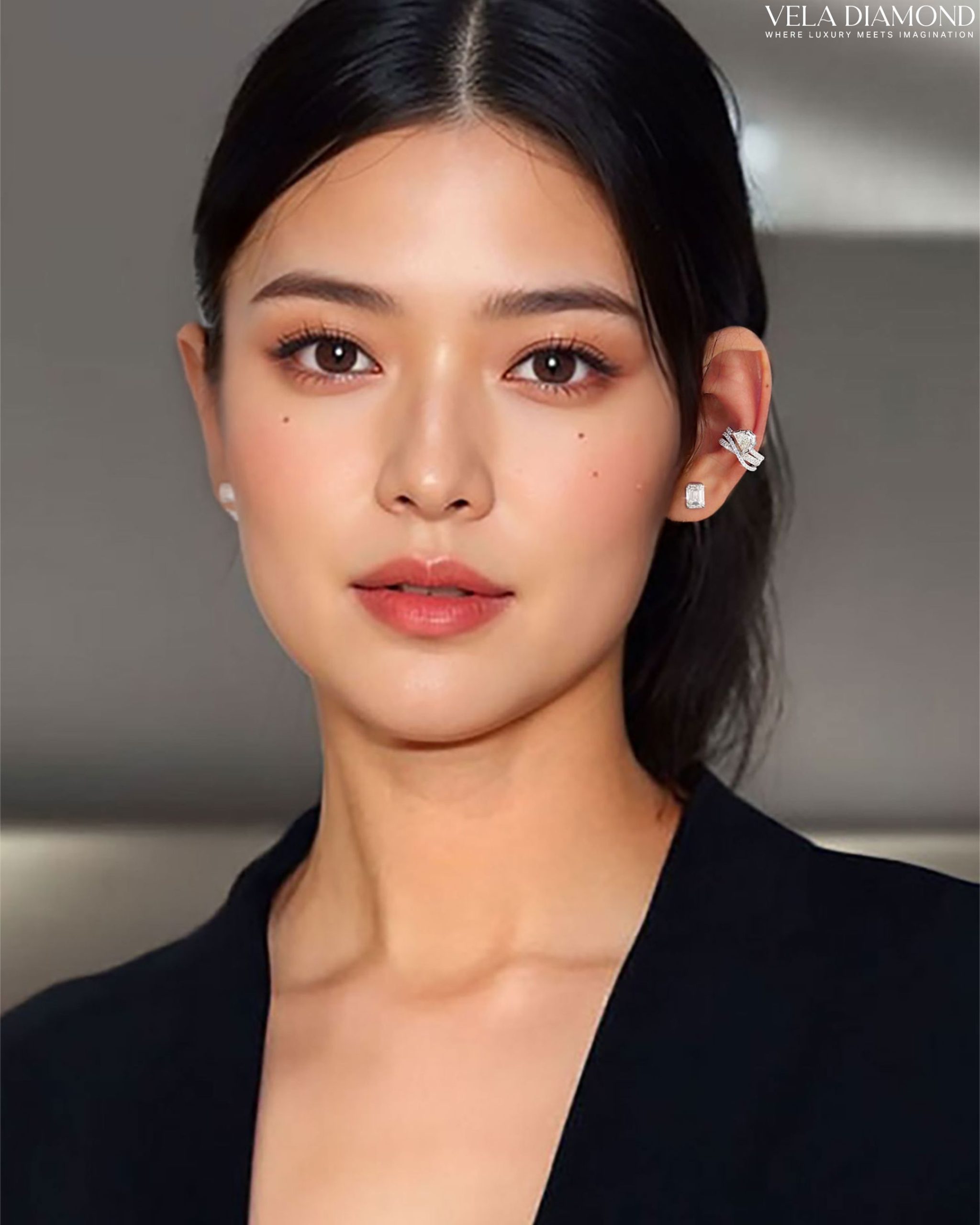 The Art of Diamond Cut — Half Moon Diamond Earcuff - Image 2