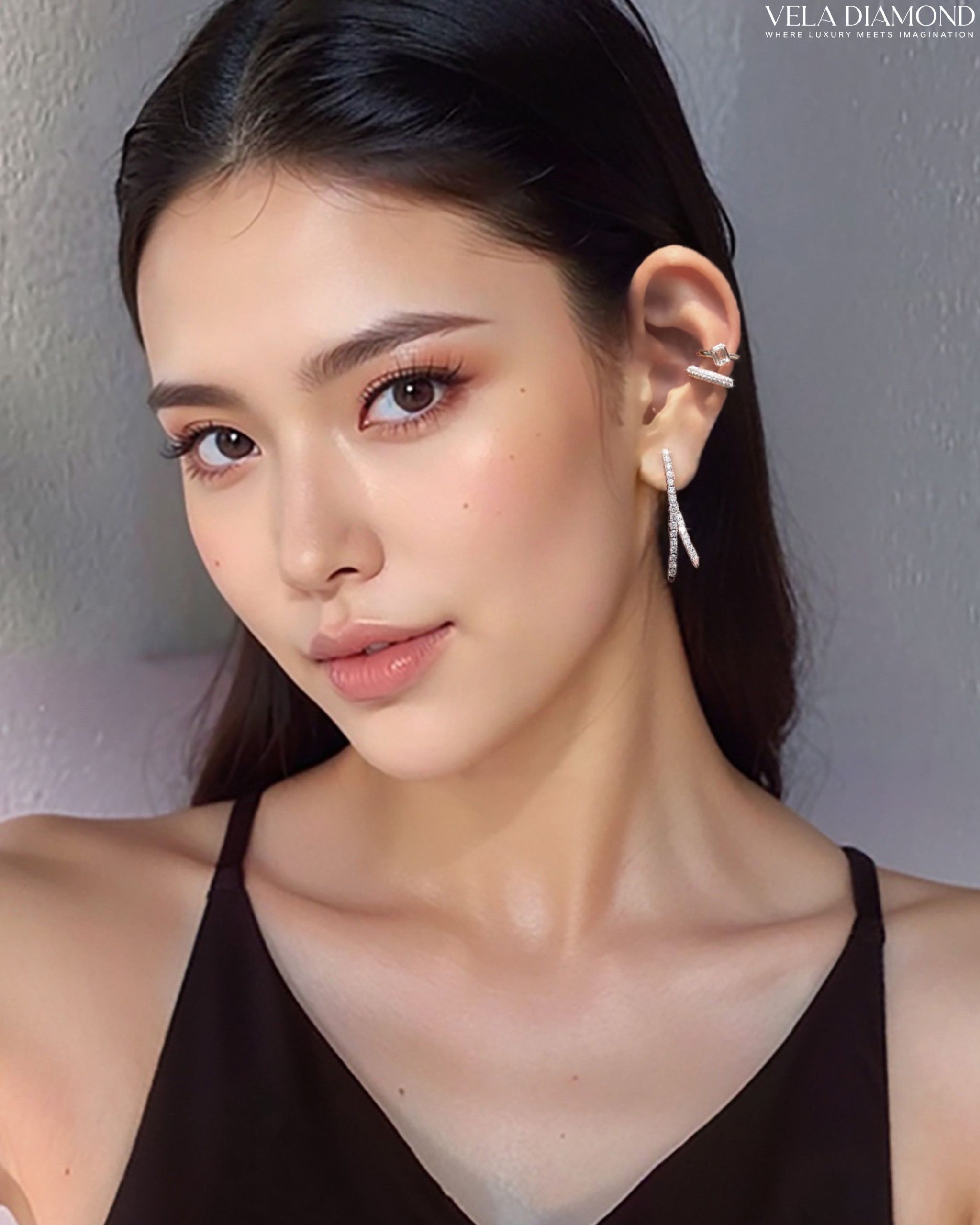 Vela Emerald Cut Diamond Earcuff - Image 3