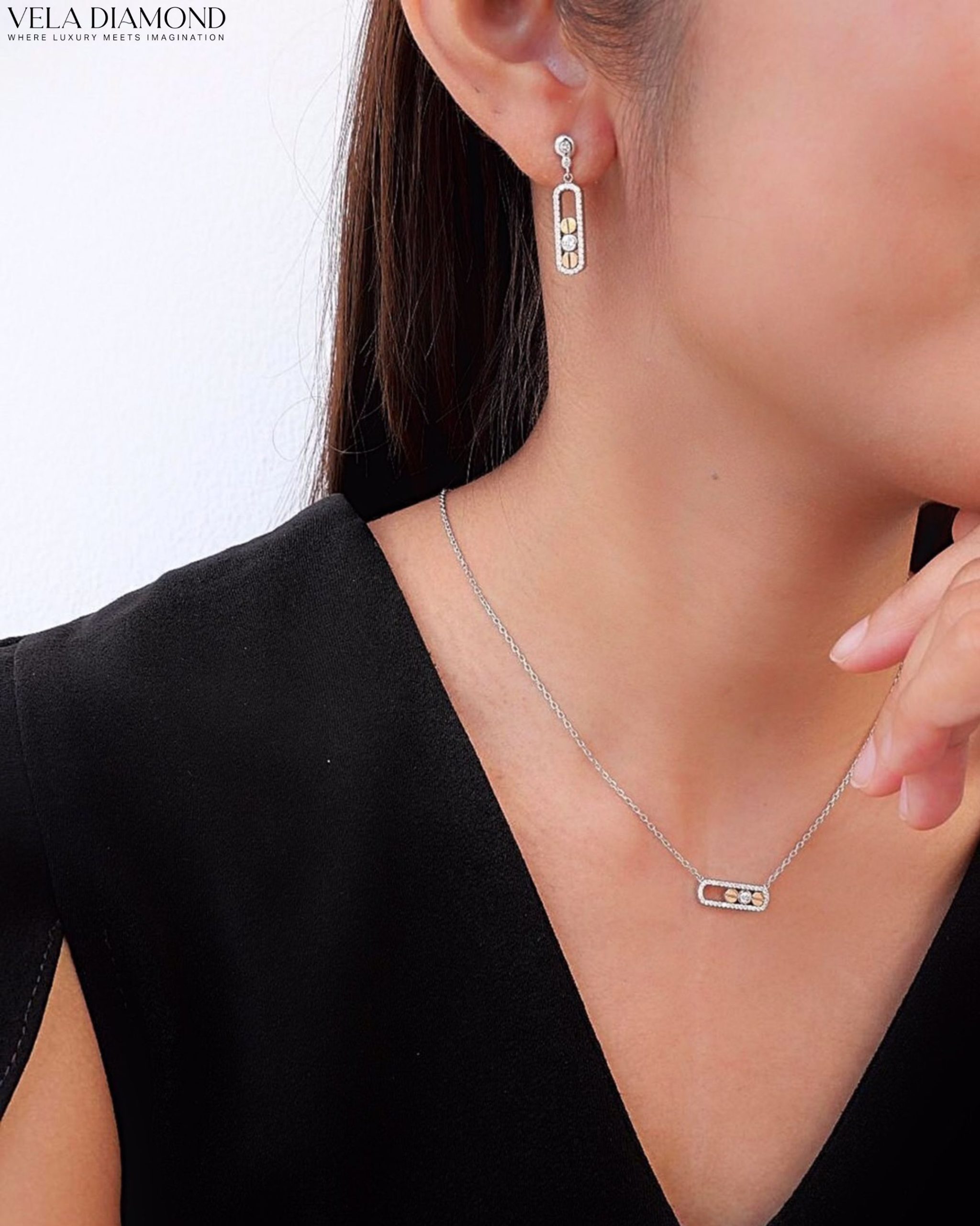 สร้อยคอจี้เพชร Vela Twist Diamond Necklace - Image 4