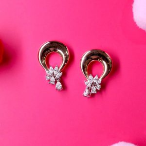 ต่างหูเพชร Fancy Floral Diamond Earrings