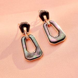 ต่างหูVela Trésor Moderne (Black Pearl&Diamond)