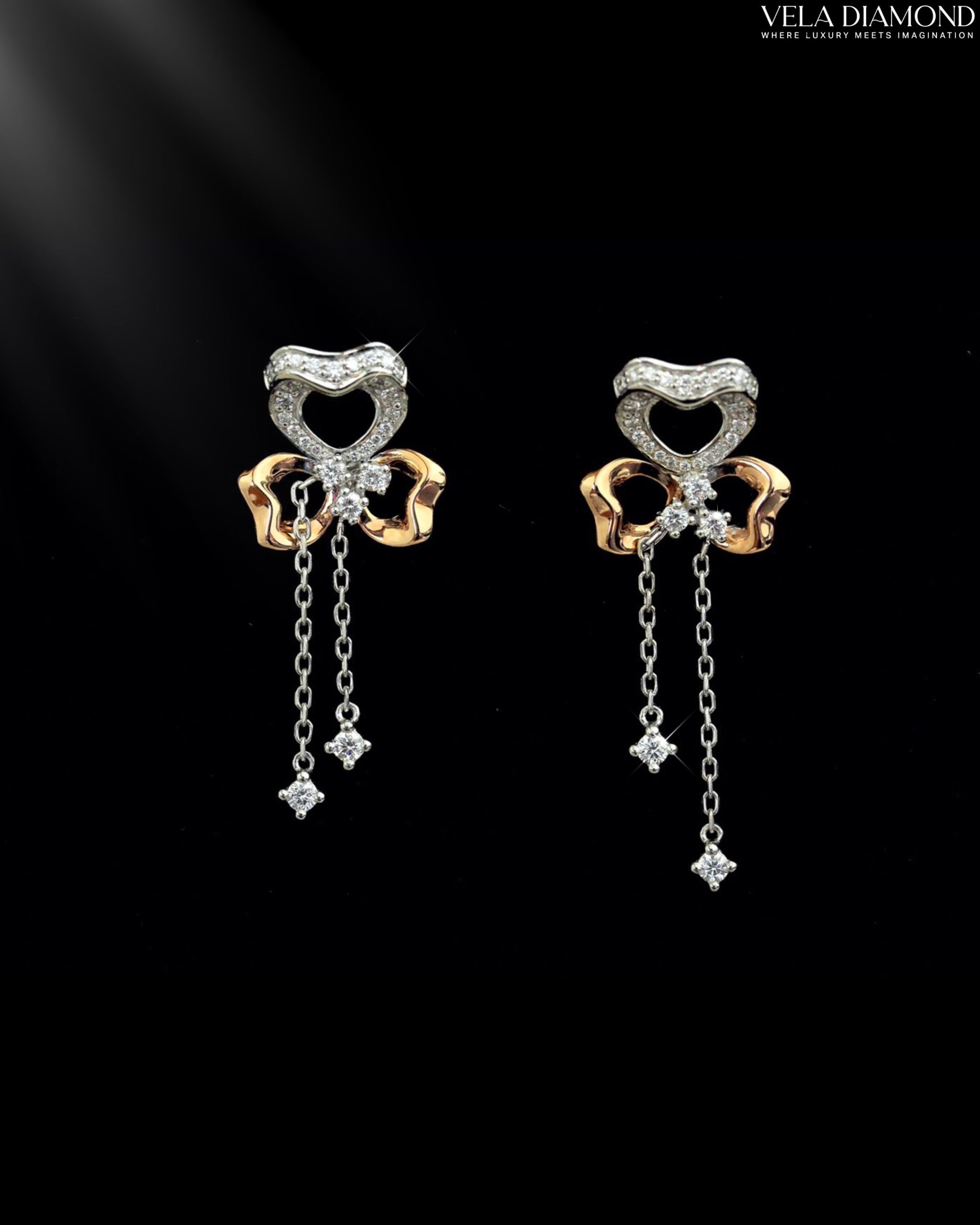 Rosé Drop Sparkle Earrings