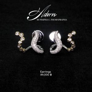 ต่างหูเพชร Adorn Two-Tone Curve Earrings — Adorn Collection