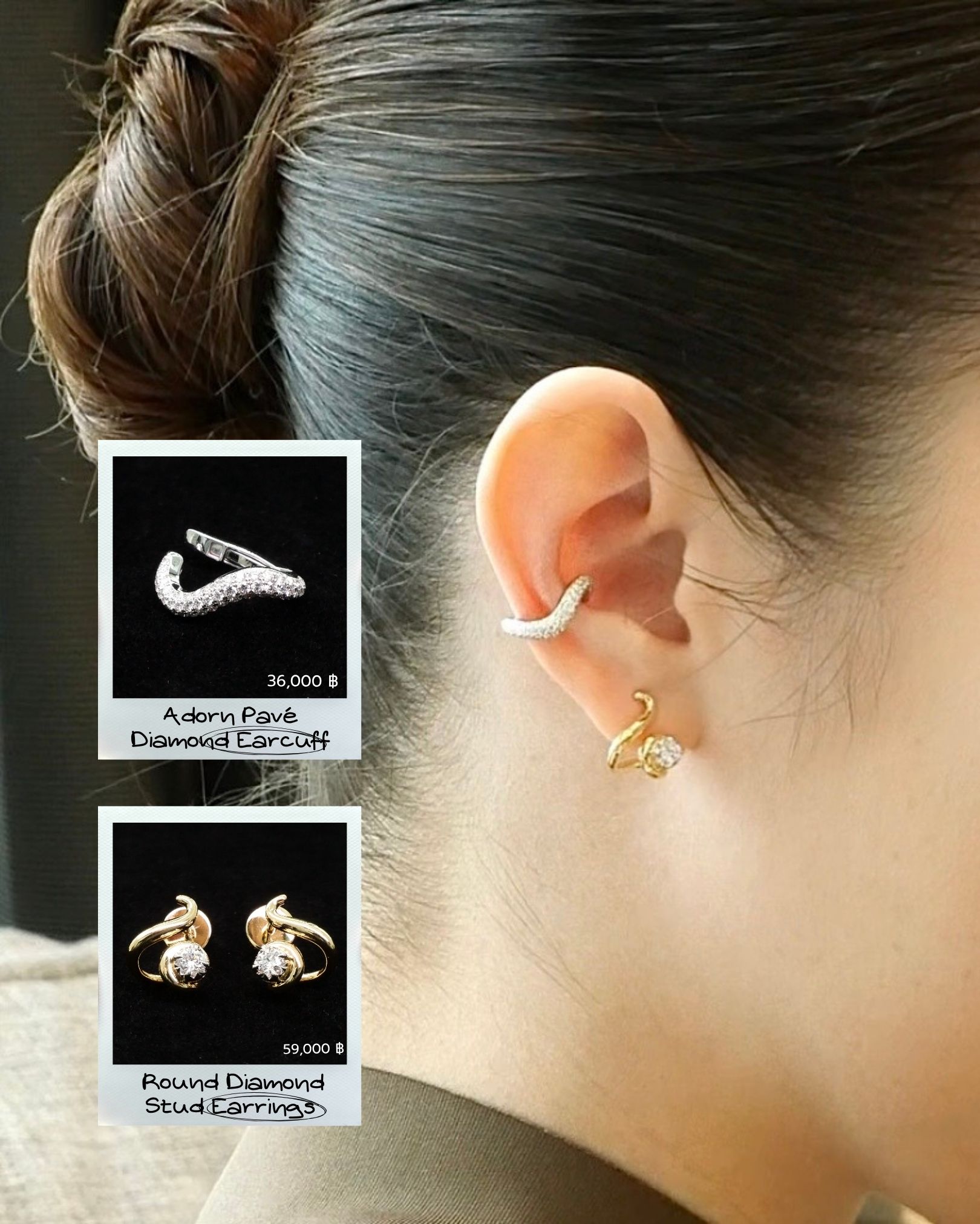 Adorn Round Diamond Stud Earrings — Adorn Collection - Image 4