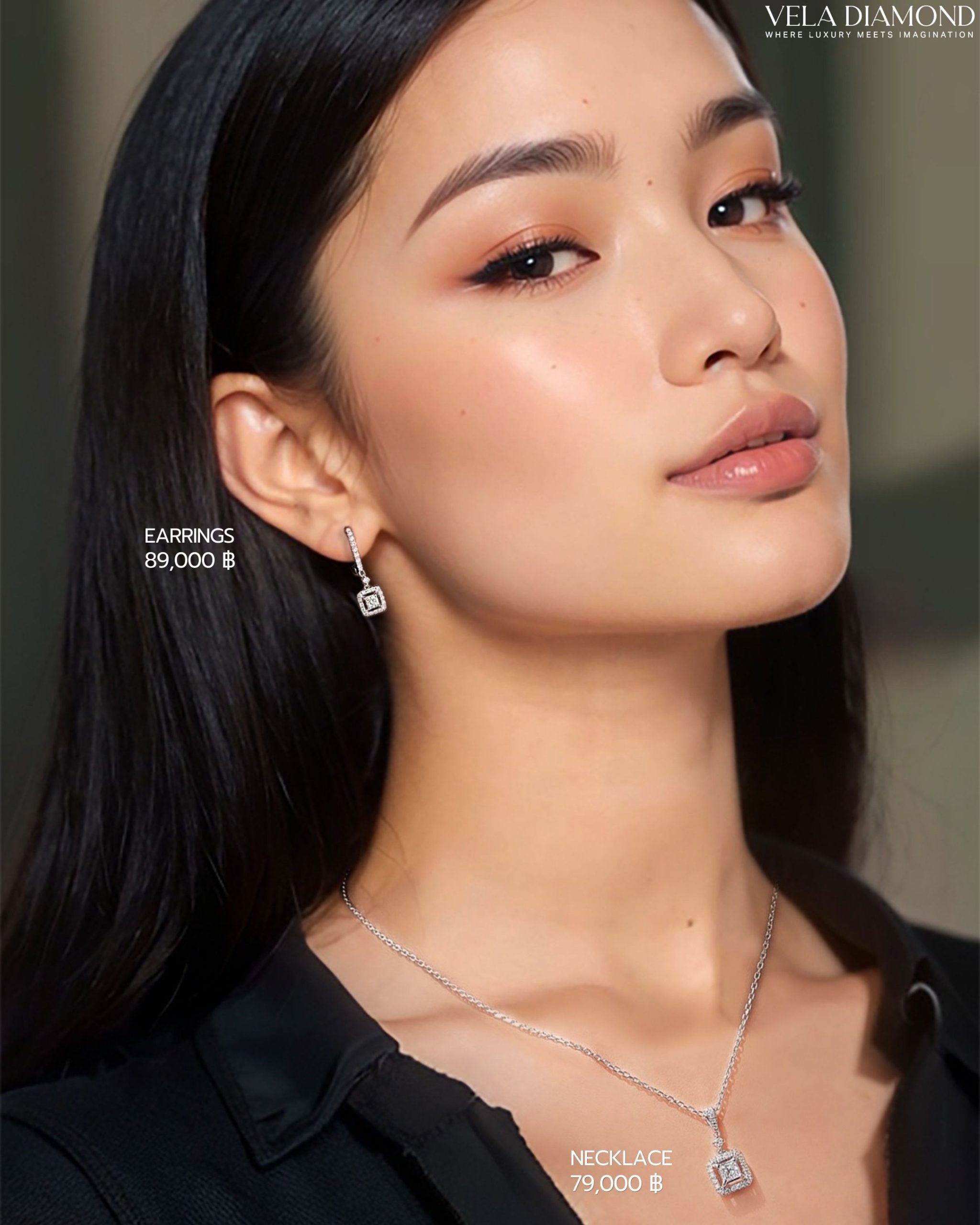 สร้อยคอ จี้เพชร Princess Diamond Necklace — Working Look