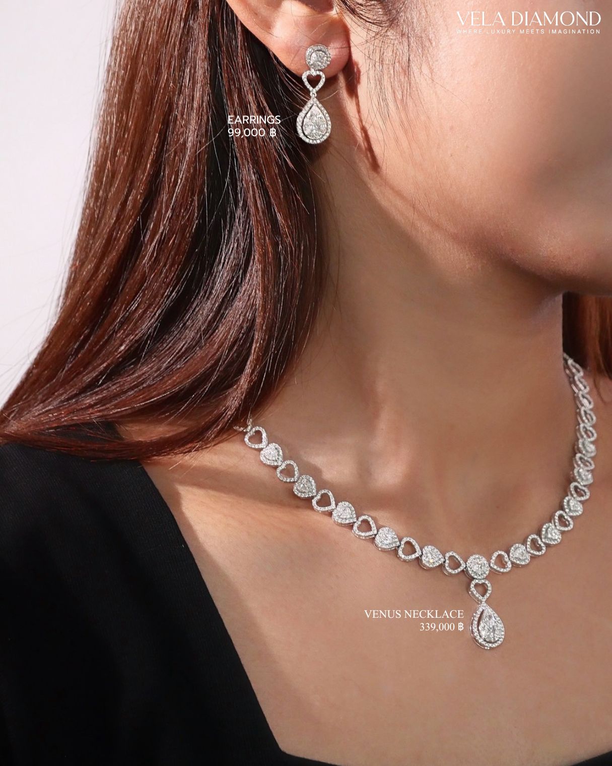 Pear & Round Illusion Drop Earrings - Image 4