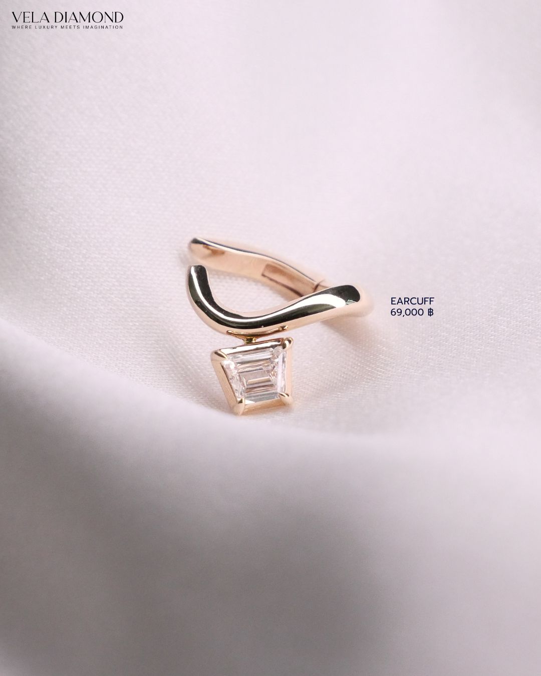 Diamond Trapezoid Curve Earcuff - Image 6