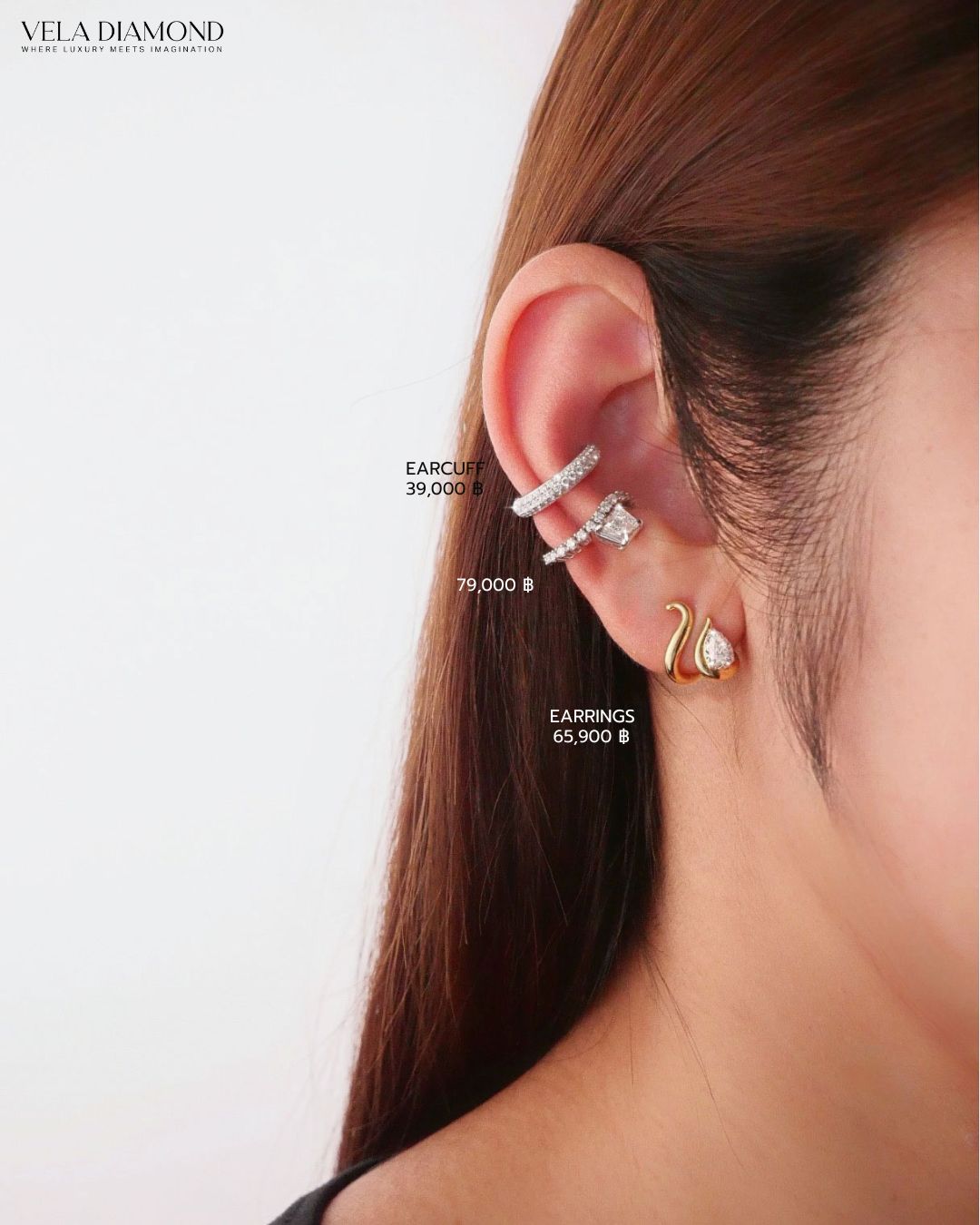 Diamond Trapezoid Curve Earcuff - Image 8