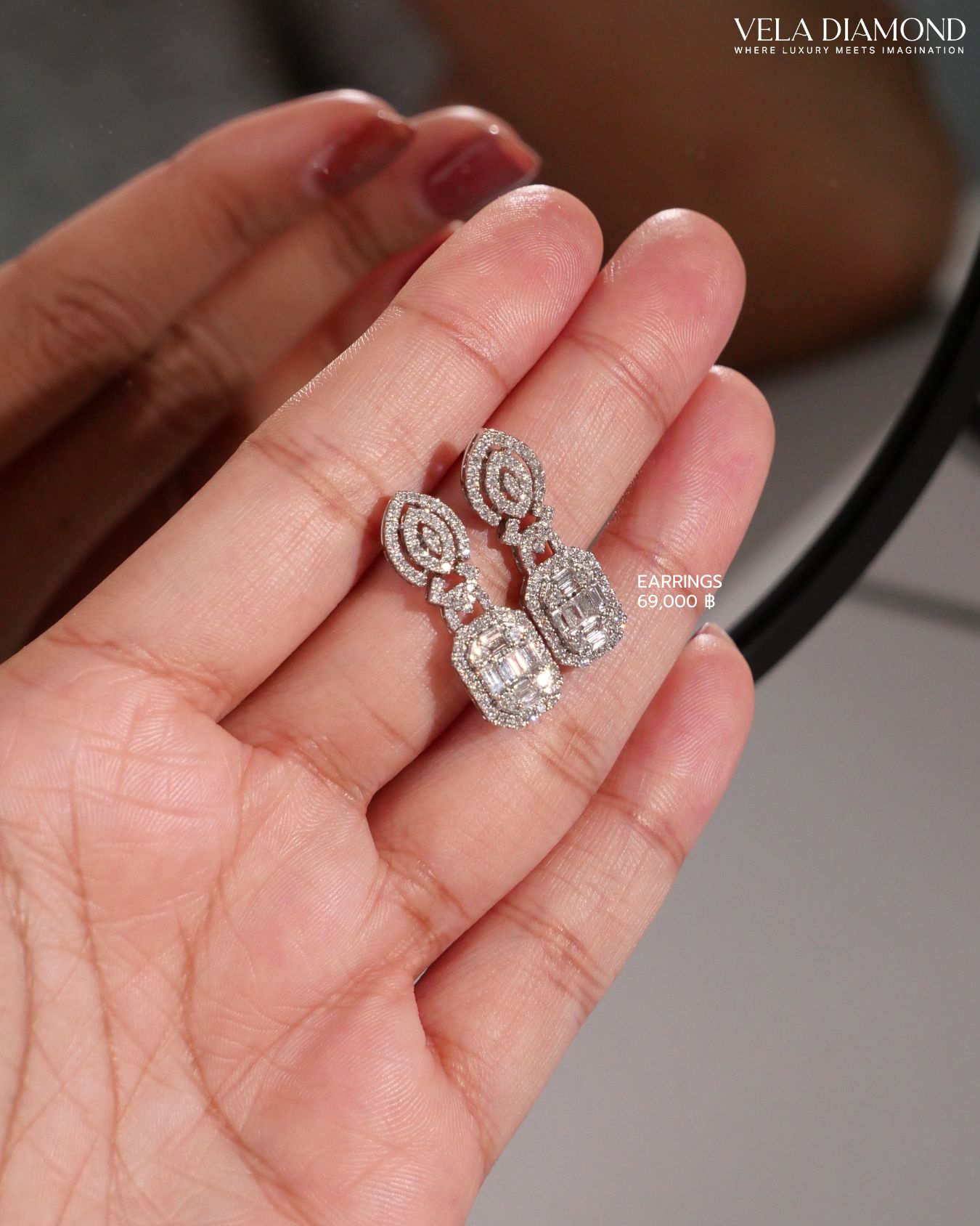 ต่างหูเพชร Vela Arté Drop - Image 3