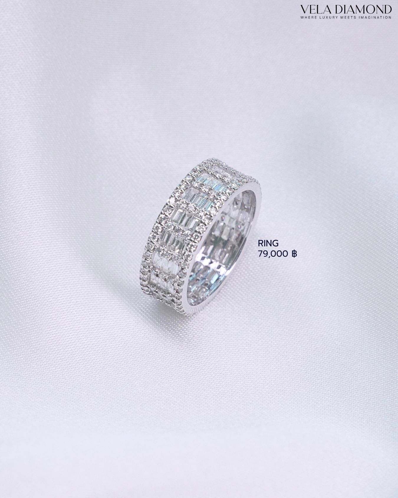 แหวนเพชร Round & Baguette Eternity Ring